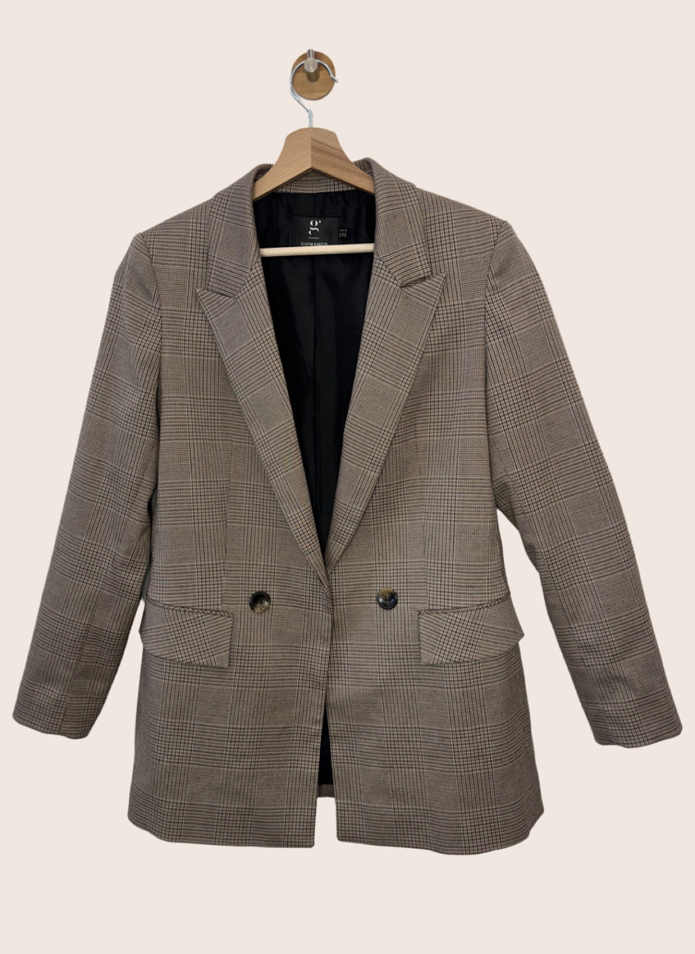 Blazer carreaux detail devant