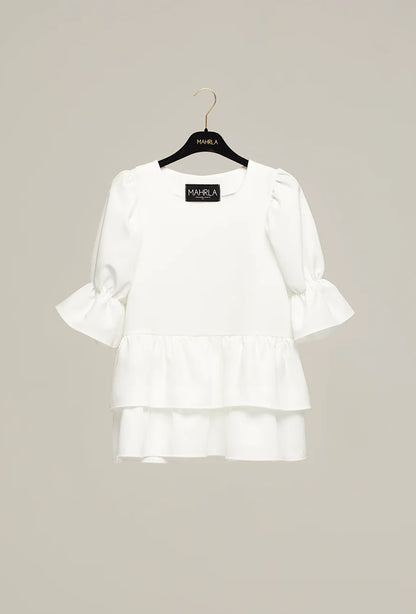 Blouse a volants blanc Clara 