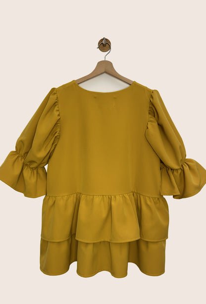 Blouse a volants jaune Clara 