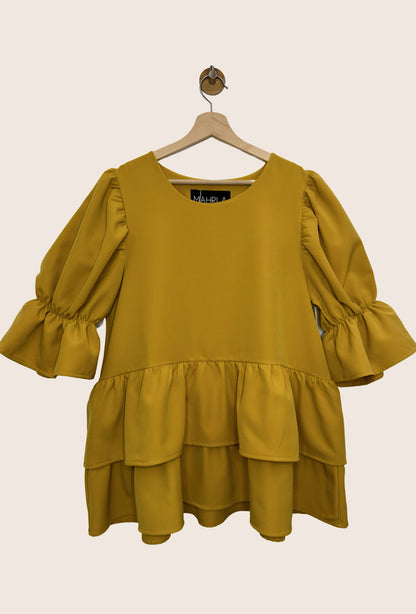 Blouse a volants jaune Clara 