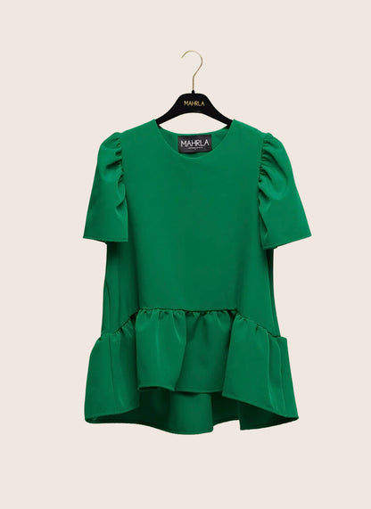 Blouse volants vert Jules 