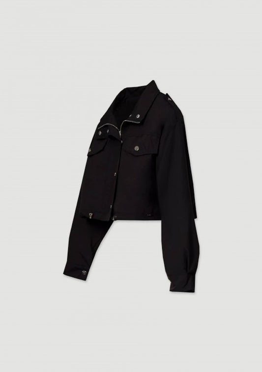 Blouson court noir Side