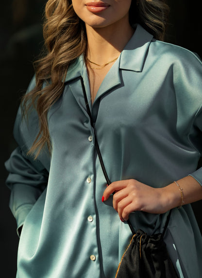 Chemise glam bleu 