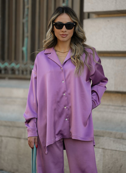 Chemise glam violet front