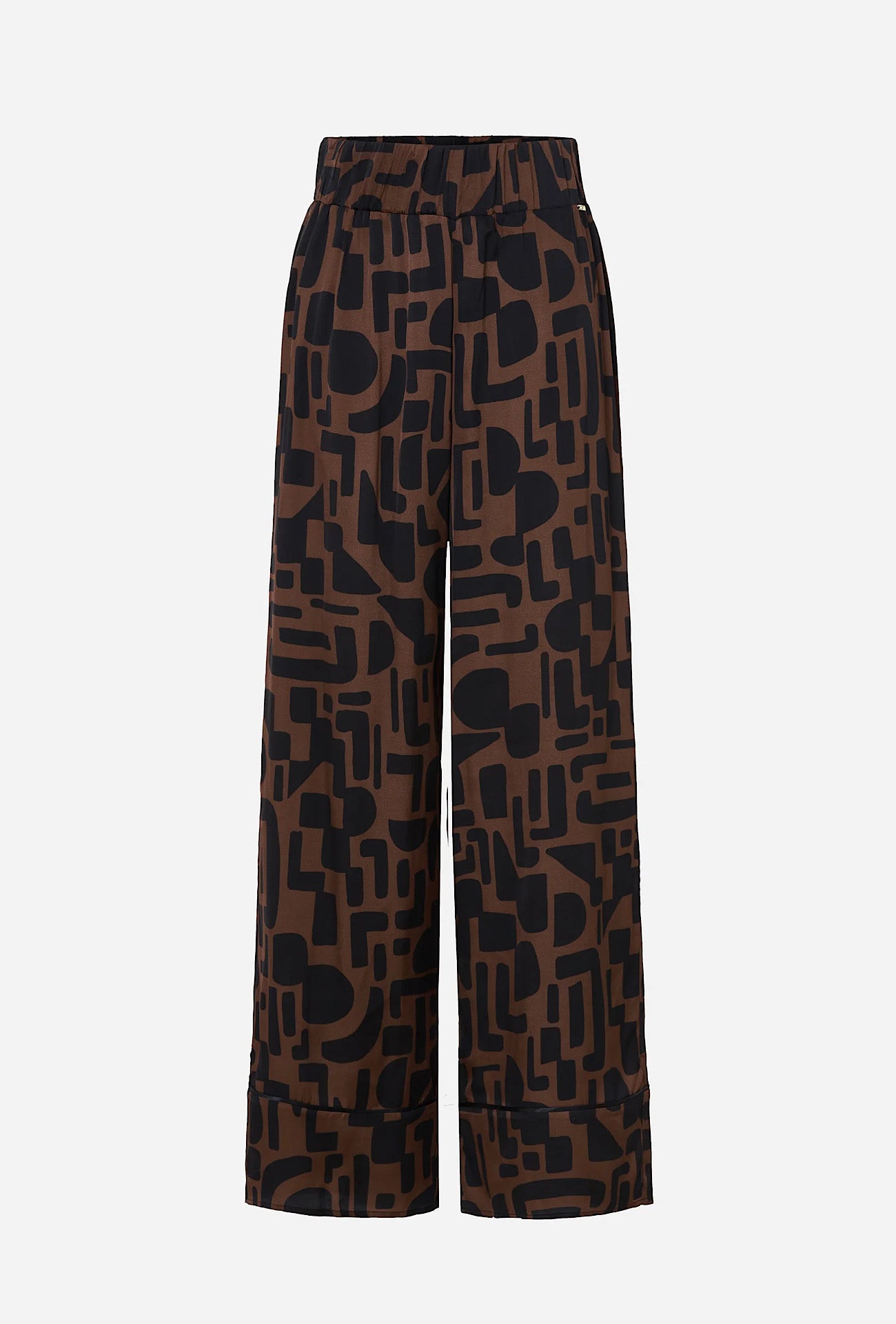 Détail pantalon fluide noir marron devant