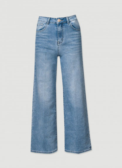 Jeans jambes larges bleu Front