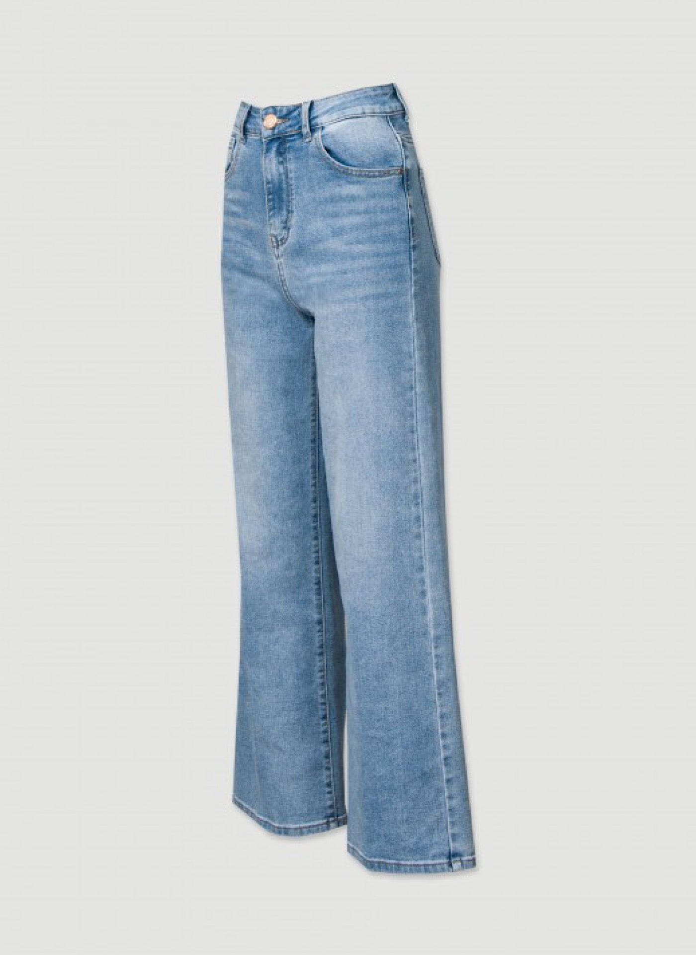 Jeans jambes larges bleu Side