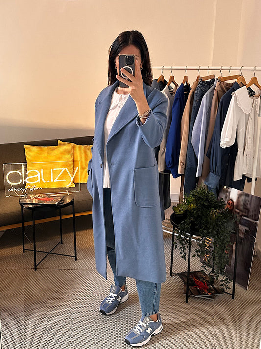 Guimanos Manteau long oversize bleu