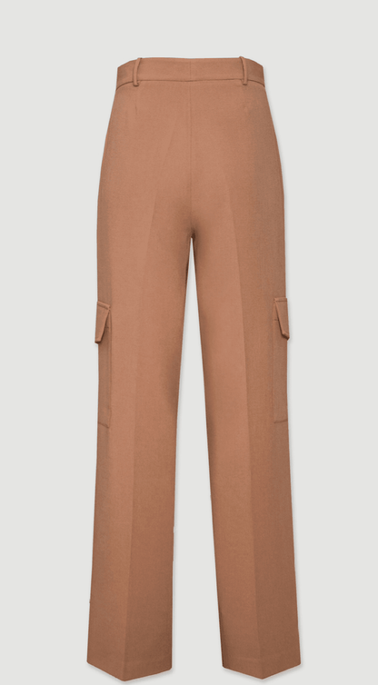 Pantalon camel cargo pour femme pour tenue habillée ou décontractée