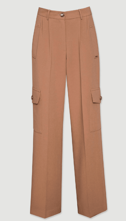 Pantalon camel cargo pour femme pour tenue habillée ou décontractée