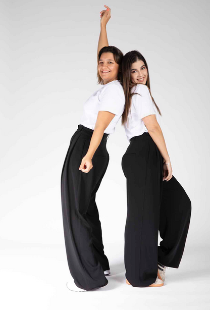 Pantalons amples, longues et fluides, élégant et confortable noir