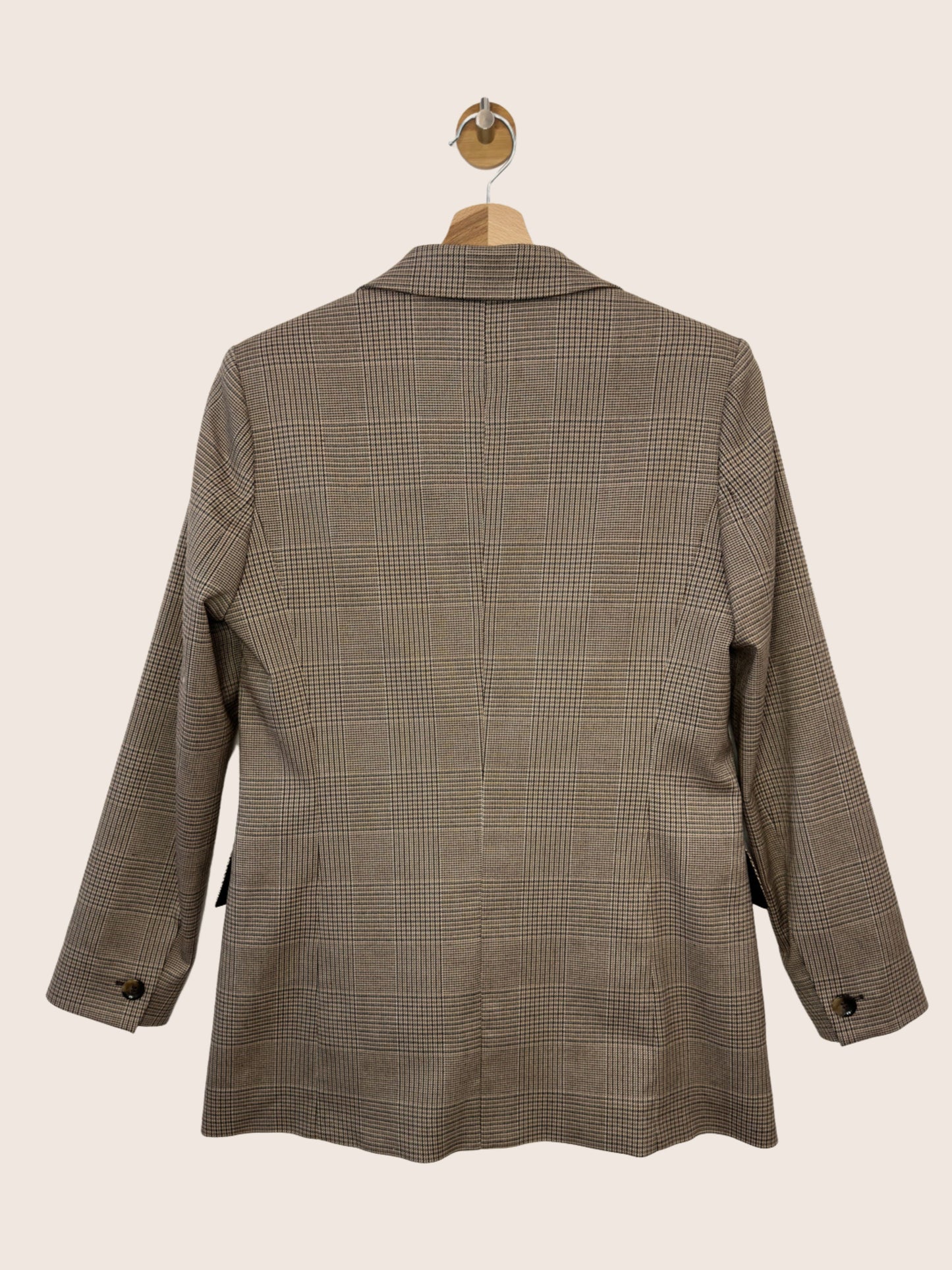 Blazer carreaux droit marron